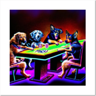 Dogs playing poker Posters and Art